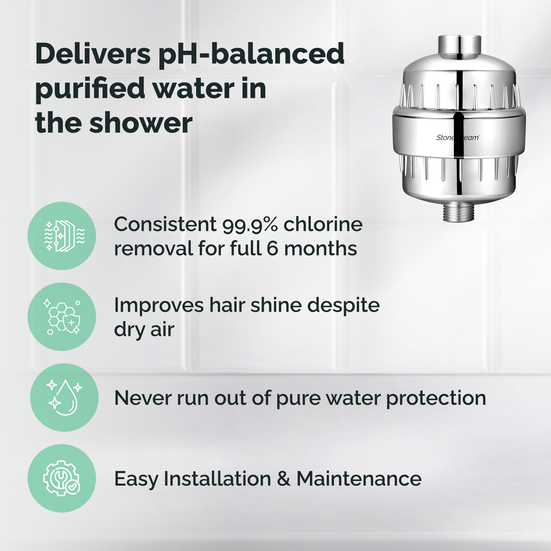 Hårt vatten duschfilter