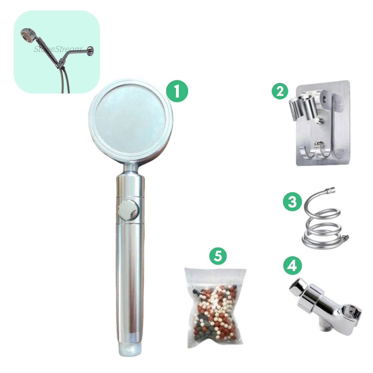 Ecolux Metallic Shower Head