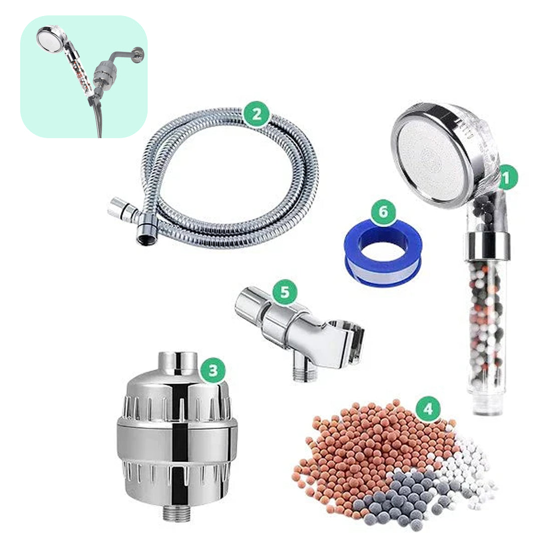 Hårtvattenfiltreringssats + väggadapter