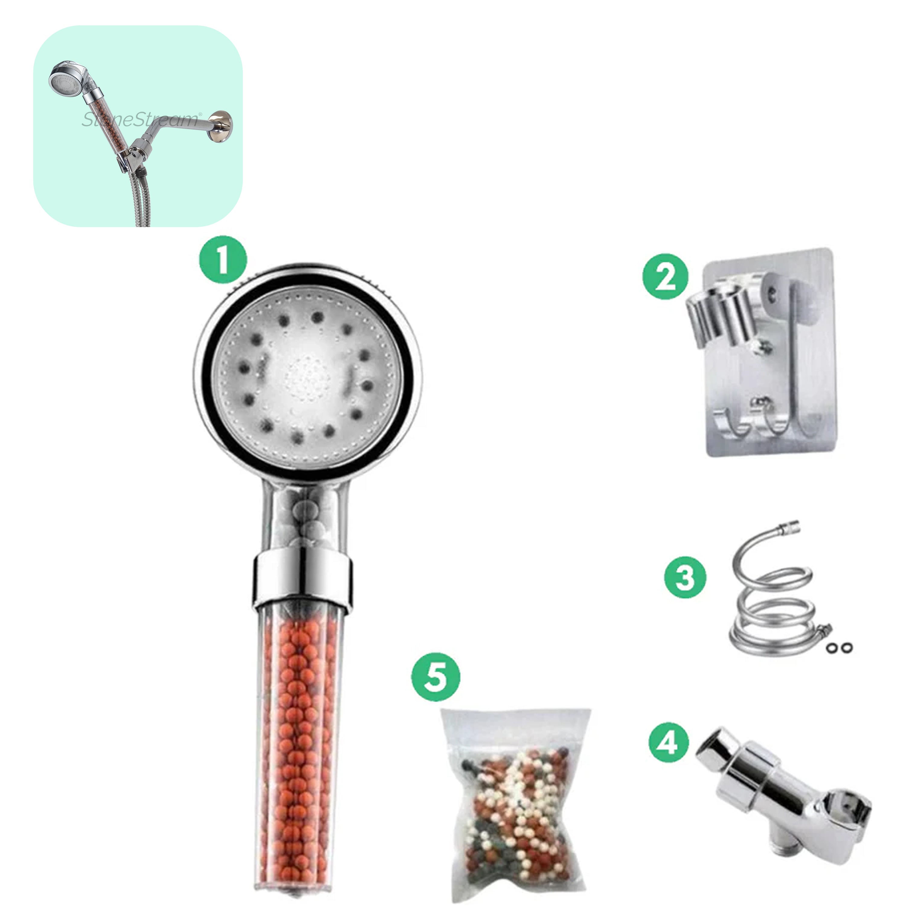 LED joniskt duschhuvud