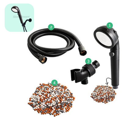Svart ecopower duschhuvud