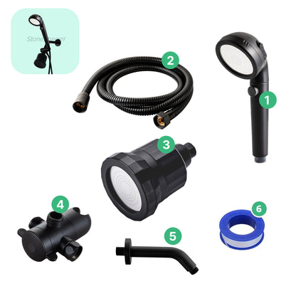 Black Ecopower Shower Head